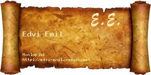 Edvi Emil névjegykártya